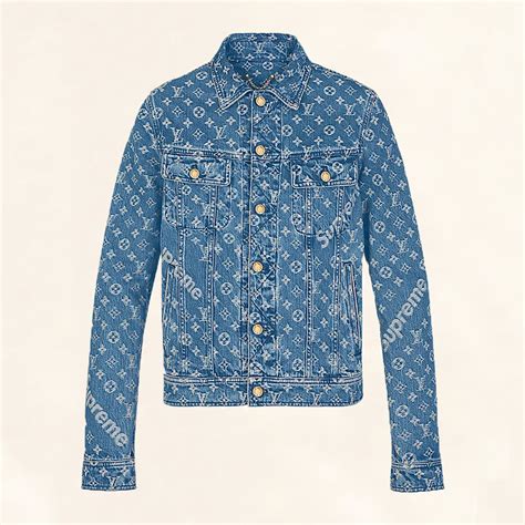 louis vuitton supreme denim jacket price|louis vuitton supreme raincoat.